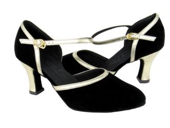 dansschoenen zwart goud   